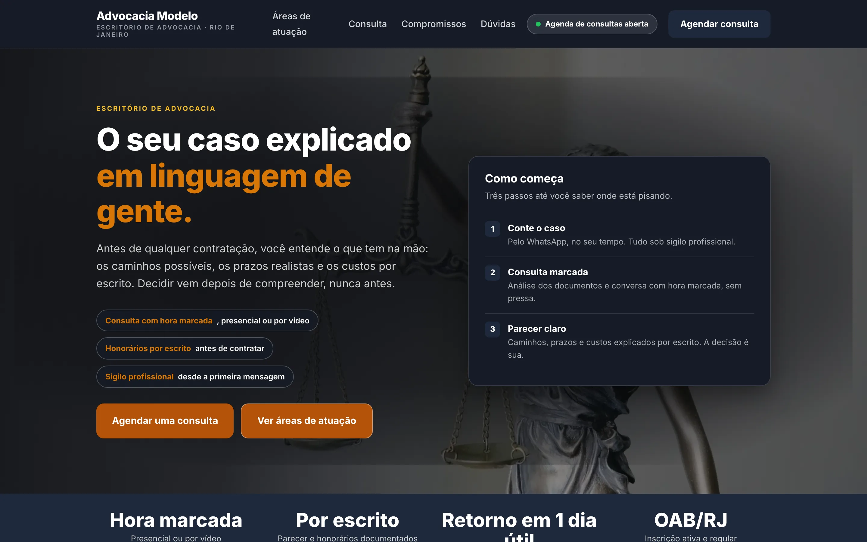 Modelo de site para escritório de advocacia