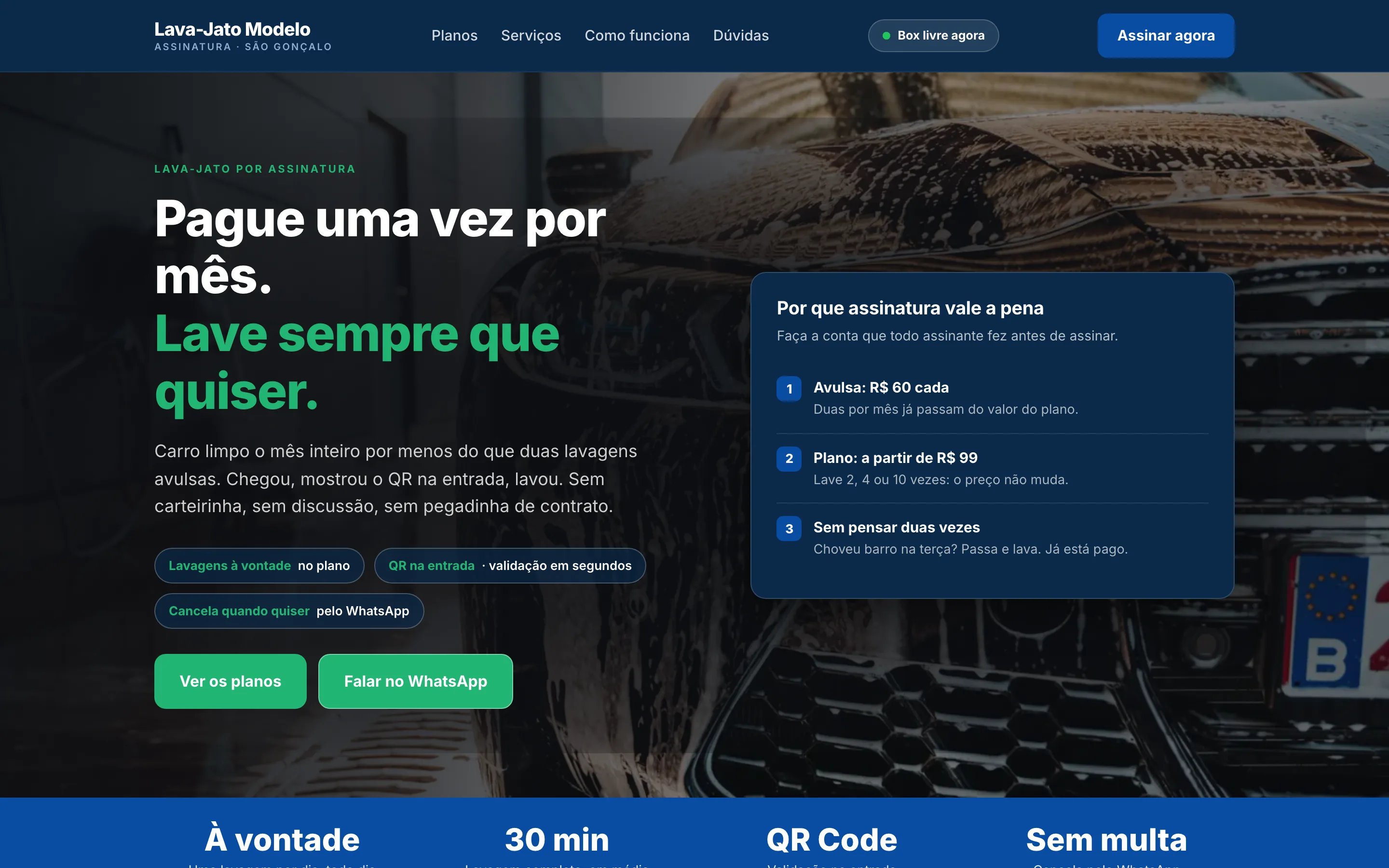 Modelo de site para lava-jato